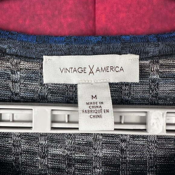 VINTAGE AMERICA BLUES WOMEN;S COOL LACE UP HENLEY TOP, SIZE M (MEDIUM) - Picture 2 of 7